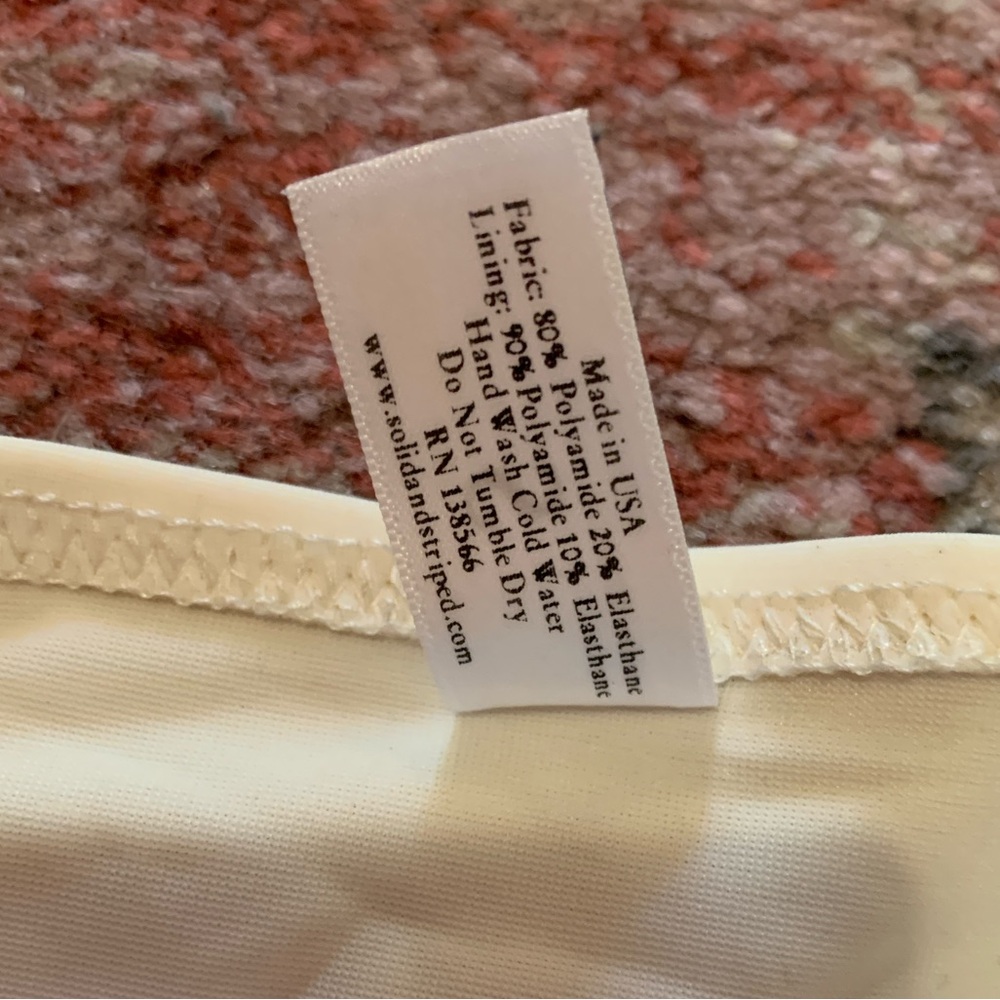 Solid & Striped White Black String Bikini Swimsuit - image 4